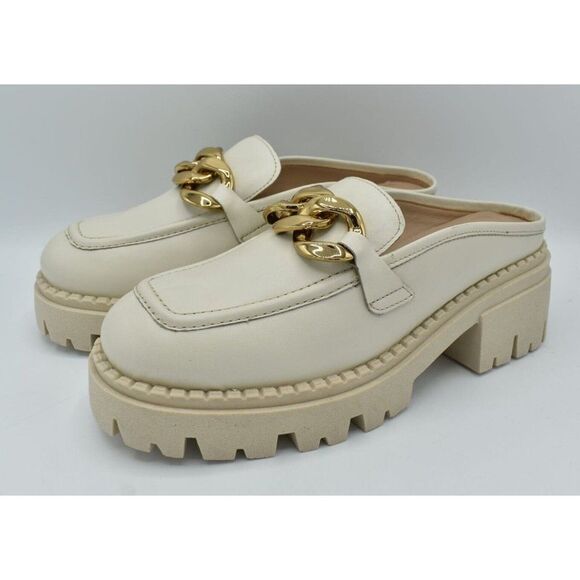 Free People Womens Size EU 41 US 11 Lyra Link Bone Leather Slip On Mule Shoes - Picture 2 of 11